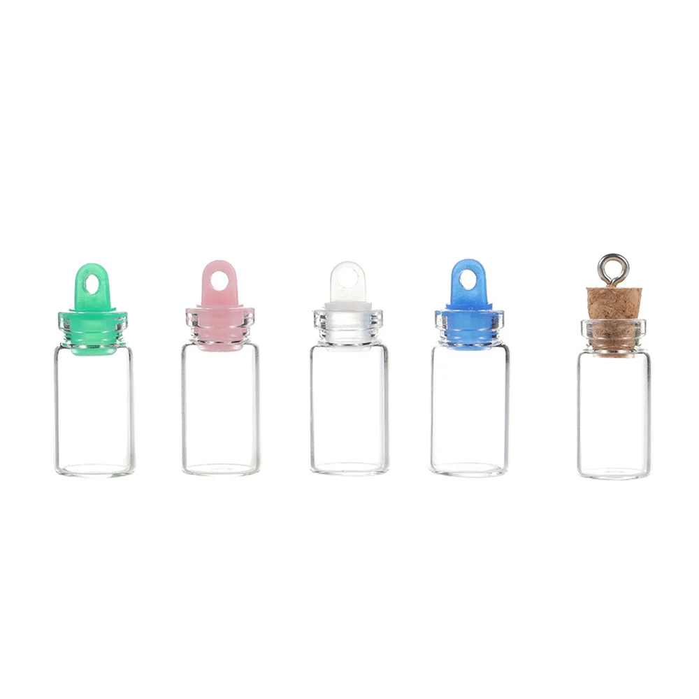 

100pcs 1.5ml Small Mini Clear With Cork Ornaments Glass Bottle DIY Container Wishing Jars Decoration Wedding Message Vials
