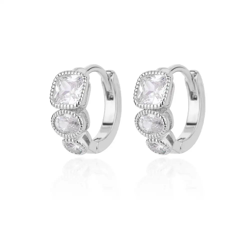 الزركون مثلث أقراط للنساء الفتيات الفاخرة الفولاذ المقاوم للصدأ ثقب هوب القرط 2023 الاتجاه الزفاف الجمالية مجوهرات فام