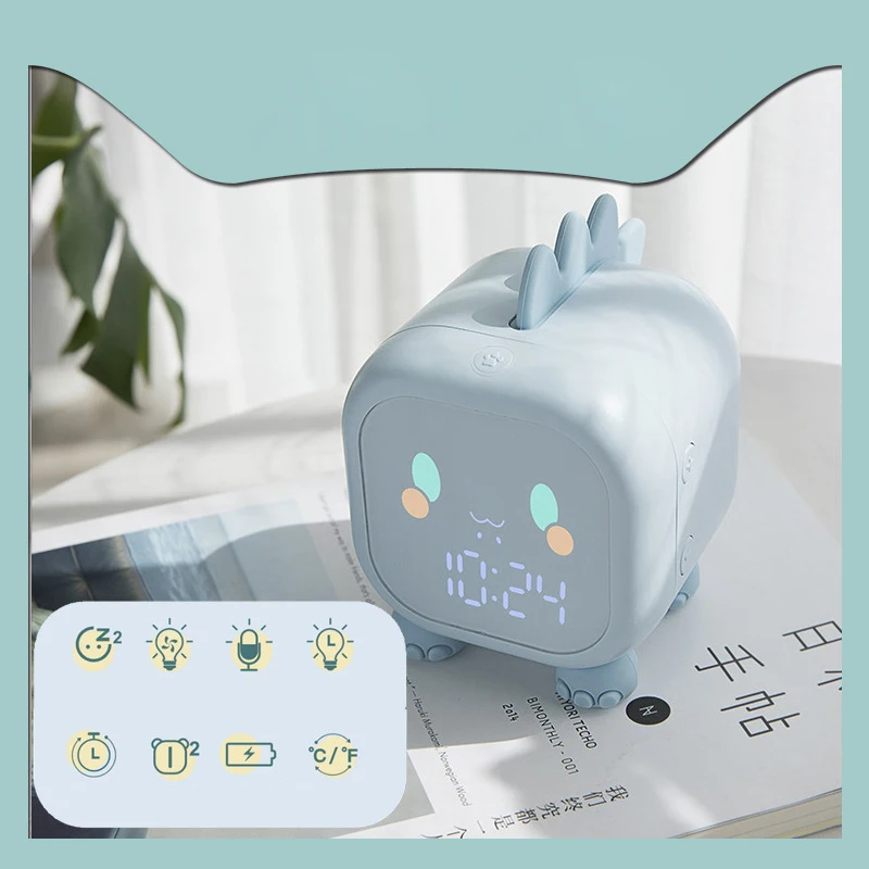 

Kids Alarm Clock Cute Dinosaur Digital Alarm Clock for Kids Bedside Clock Children Sleep Trainier Wake Up Night Light Relojes