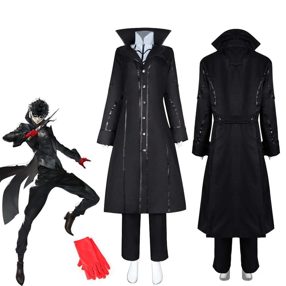 

Amemiya Ren Cosplay Anime Persona 5 Cosplay Joker Black Costume Adult Men Outfit Uniform Full Suit Halloween Carnival Cotumes