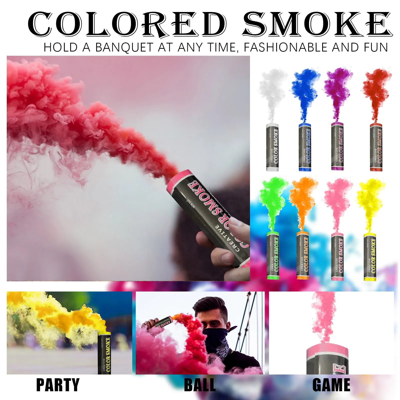 Magic Colored Smoke Bombs Smoke Granade For Photography Props