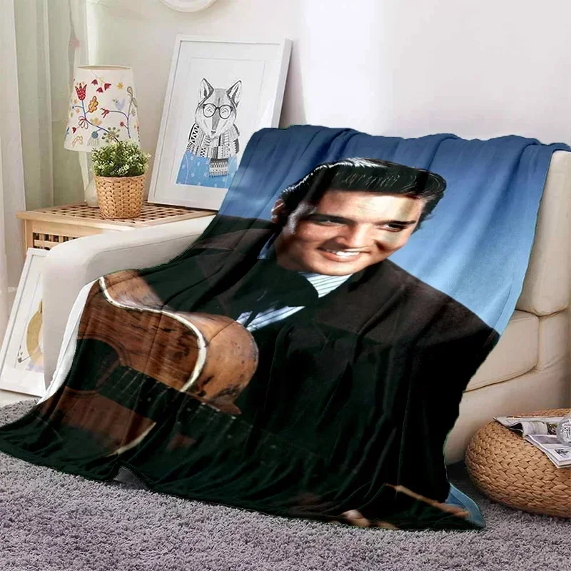 E-Elvis Presley Throw Blanket Soft Flannel Thin for Bed Sofa Cover Bedspread Home Deco picnic cooling blankets for beds gift 2