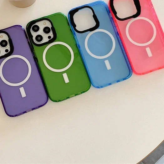 MagSafe Acrylic Candy Color Phone Case Cover for IPhone 11 12 13 14 15 Pro Max Case for IPhone 15 Pro Max