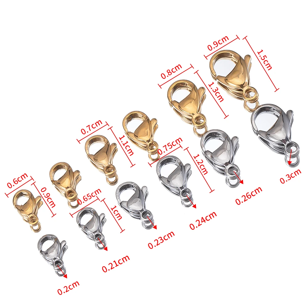 20pcs 스테인레스 스틸 랍스터 Clasps DIY 쥬얼리에 대 한 쥬얼리 커넥터 팔찌 목걸이 체인 클로저 결과 만들기