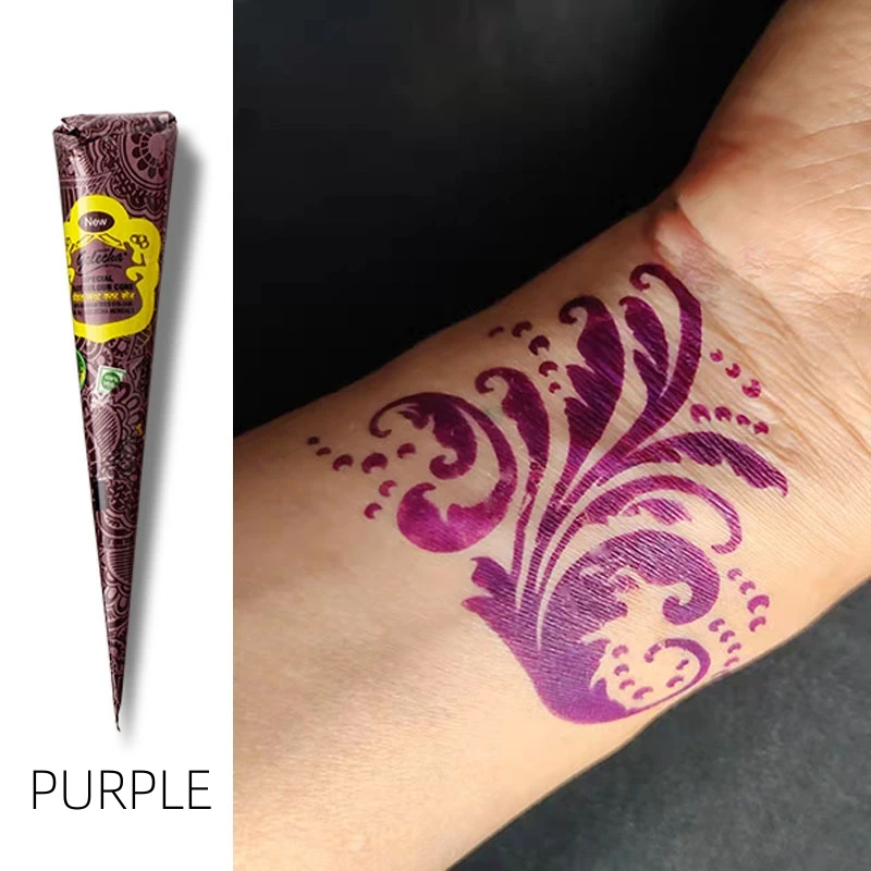 25g Multi Colors GOLECHA Cones Indian Henna Tattoo Paste For Temporary Tattoos Hand Painted Body Art Sticker Mehndi Pigment 6