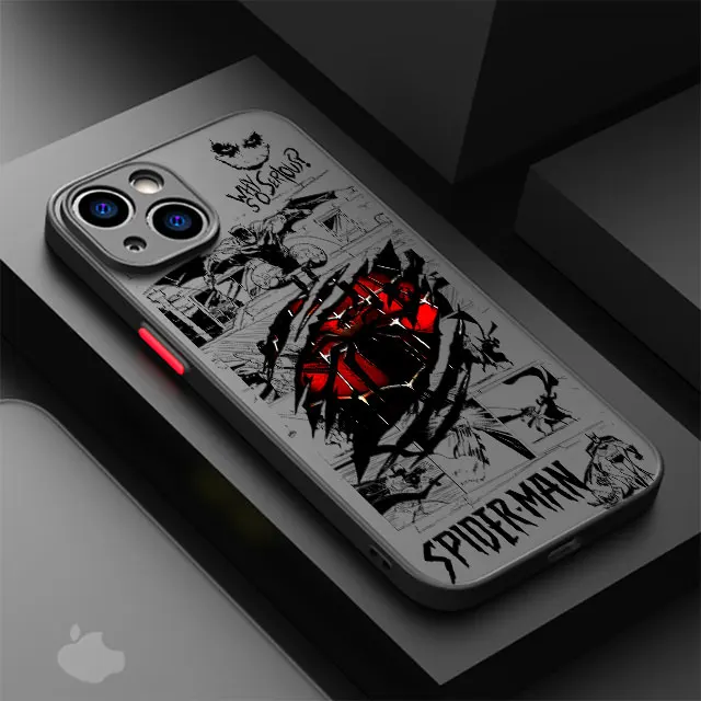 thumbnail image 1 of Phone Case for iPhone 12 Mini XS X 14 Pro Max 7 6S 8 Plus SE 15 11 Pro XR 13 B-Batman Spider S-Superman logo Soft Silicone Cover, 1 of 5