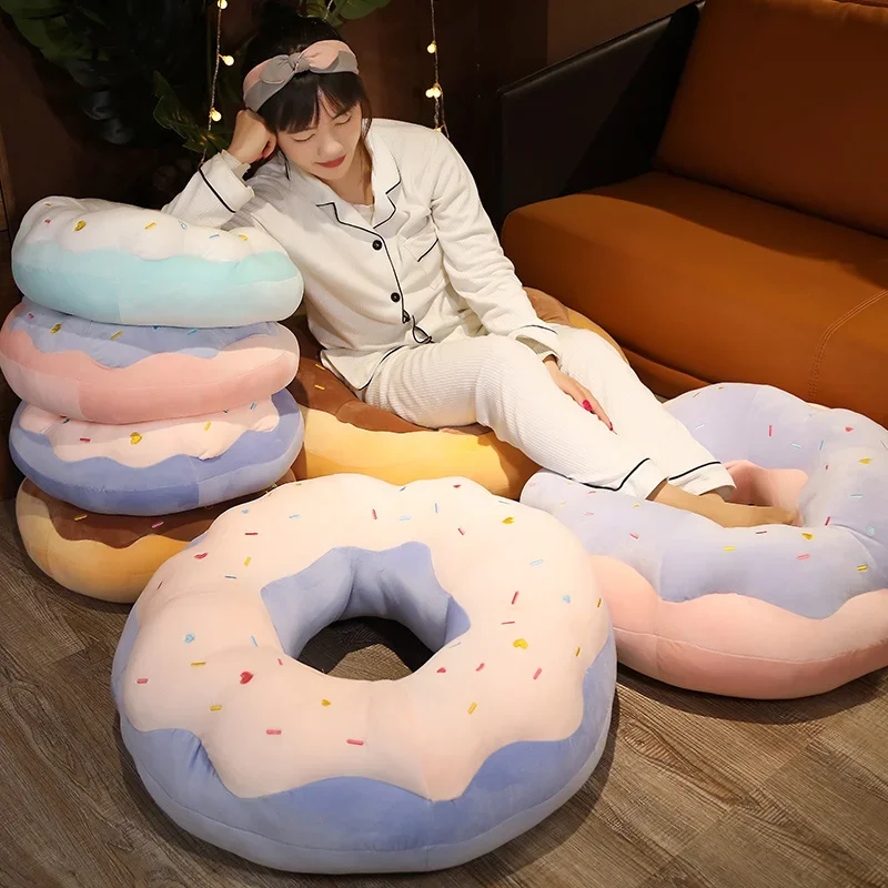 45/70cm Donut Shaped Seat Cushion Stuffed Toys Car Mats Plush Pillow Chair  Sofa Cushion Kawaii Room Decor for Kids Grown-Ups