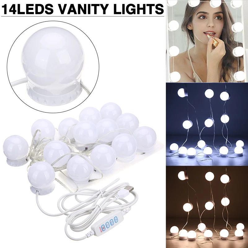 Vanity Lights for Mirror Dimmable Mirror Lights Stick On, 22Ft. 14 Bulbs