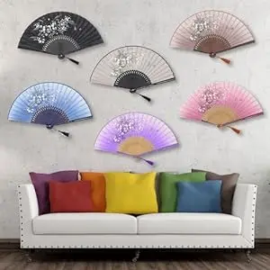 chinese japanese bamboo folding hand rave fan for women festival hot flash small