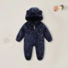 AYNIGIELL 0-12M Cartoon Newborn Bodysuit Warm RompersSoft Newborn Baby Clothes Flannel Autumn Winter Baby Boys Girls Jumpsuit 4