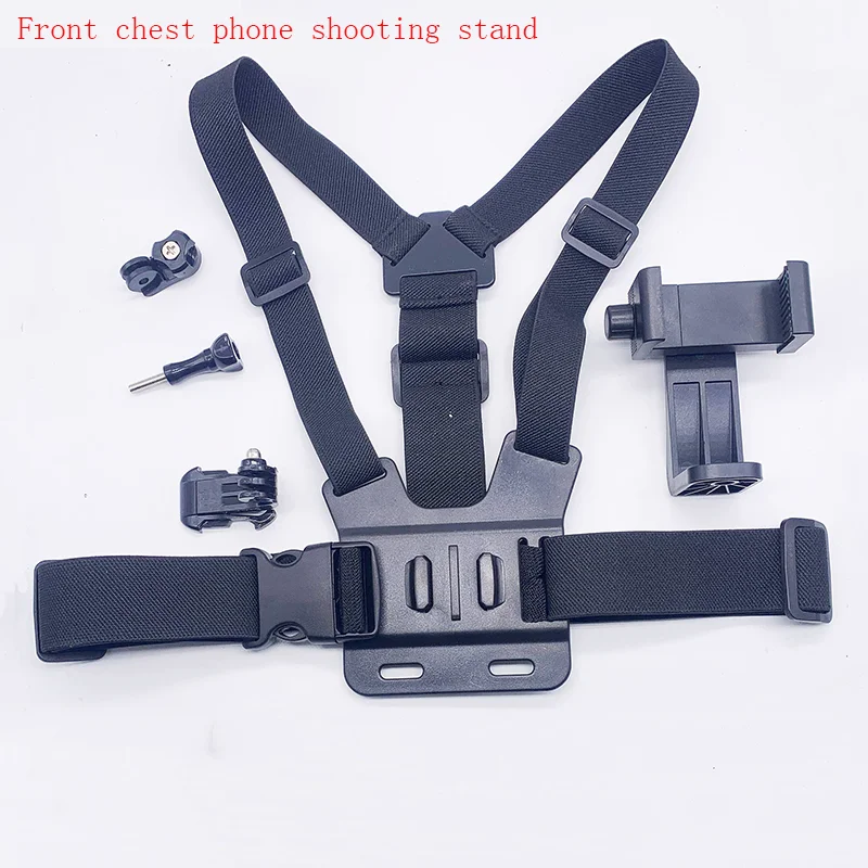 1 PC verstellbarer Telefon-Clip-Halter mit Brustgurt-Befestigungshalterung für Sportkamera, Handy-Kamera, schwarzer Halter, Zubehör – Detail 5