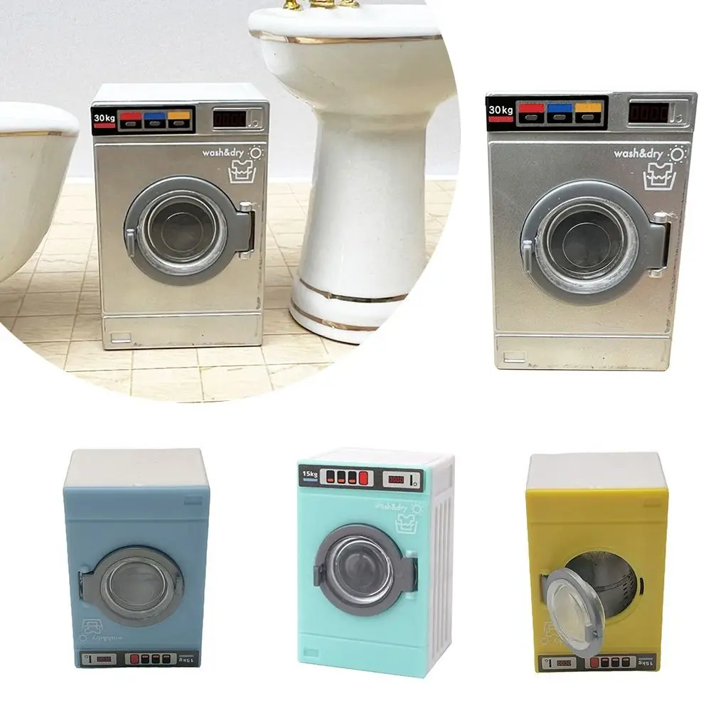 1:12 Dollhouse Miniature Mini Washing Machine Model Home Decor Plastic Doll House Simulation Furniture Accessories Toys