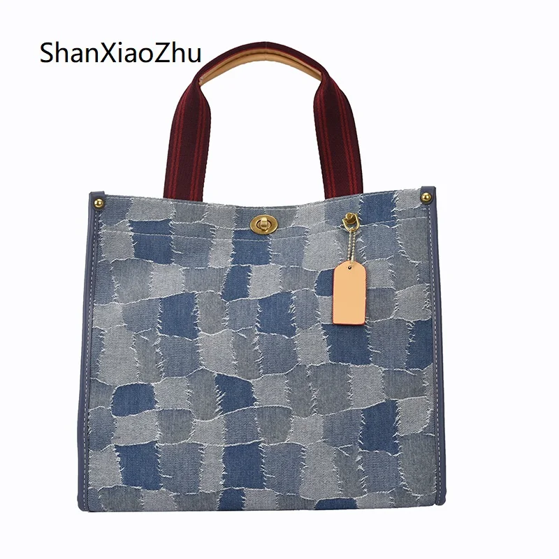 

Luxury Lady Canvas Tote Bag Simple 2022 Summer Trend Brand Shoulder Bags for Women Denim Crossbody Bag Female Designer Handbags