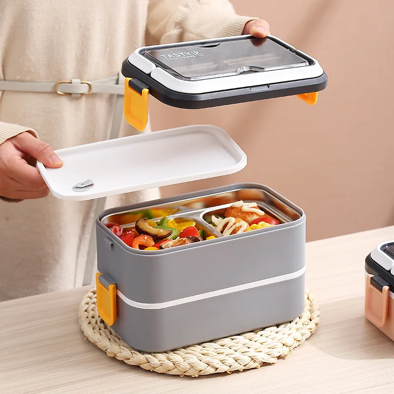 Stainless Steel Lunch Box for Adults Student Office Worker Use Storage  Organizer 