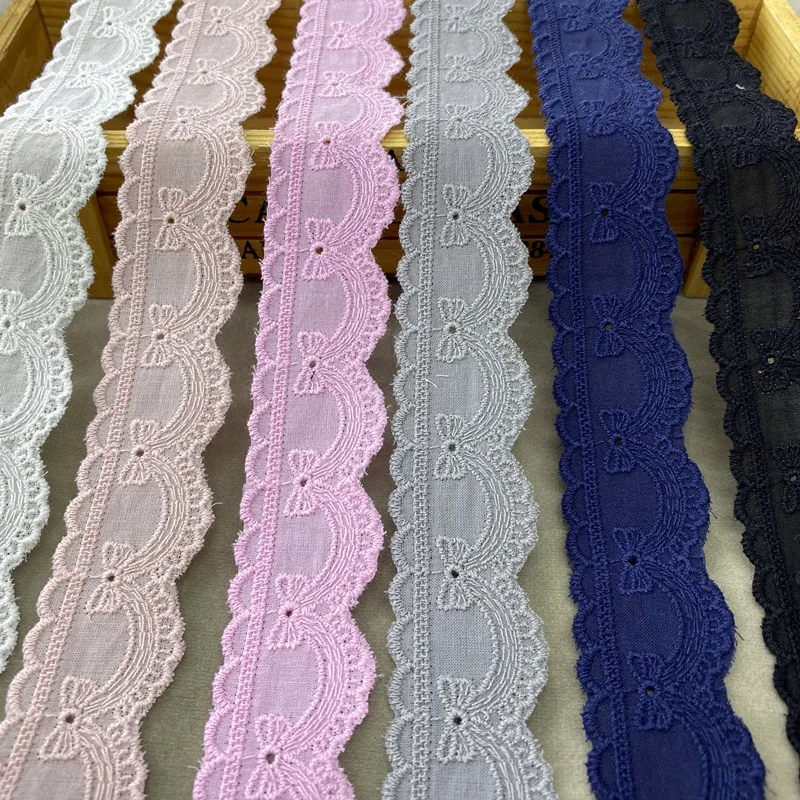 4Yards Of 3Cm Width Colorful Hollow Double-sided Flower Cotton Fabric Curtain Sofa Clothing DIY Accessories