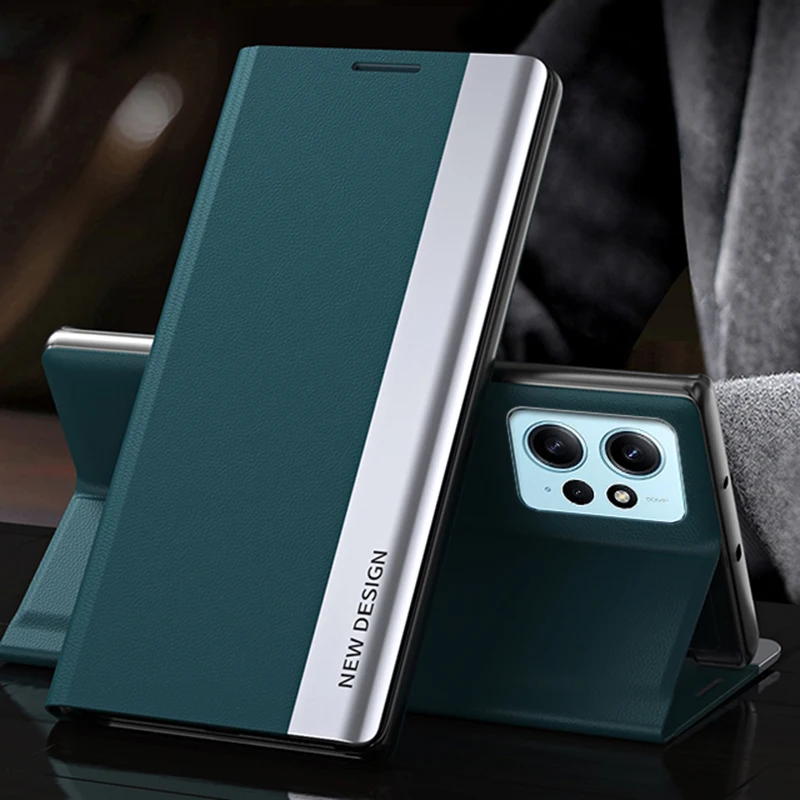 Flip Stand Holder Deksel For Xiaomi 12 Plus Case Redmi Note 12S 11S 10S 9S 8T 8 9 10 11 Pro Leather Plating Cases_voghion.com