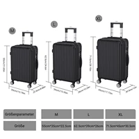Ensemble de bagages 3 pièces 20/24/28 pouces avec balance, valise trolley rigide en ABS 4 couleurs Noir/Violet dégradé/Argent/Gris, 8 roues pivotantes, ensemble de valises de voyage avec serrure TSA 4