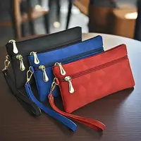 Korean Fashion Women's Long Wallet Classic Wallet With Wristband Large Capacity Mobile Phone Bag Ladies Purse Clutch Bag