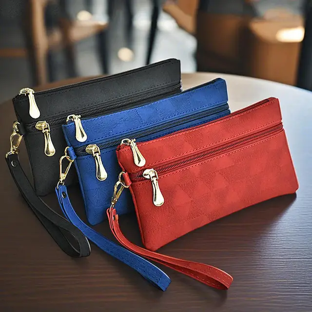 Korean Fashion Women's Long Wallet Classic Wallet With Wristband Large Capacity Mobile Phone Bag Ladies Purse Clutch Bag