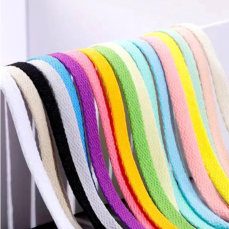 Single layer flat shoelaces, colorful sports and leisure canvas, small white polyester shoelaces, shoelaces, and shoelaces