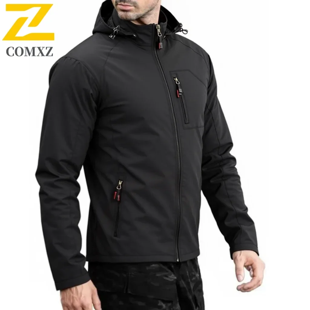 EiAO Men Lightweight Windbreaker Jacket Spring Autumn Outdoor Casual Workwear Coat Multi Pocket Windproof Loose Fit Large Size