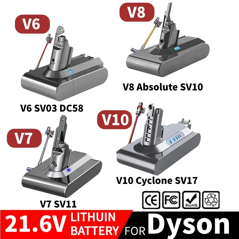 

Original 21.6V for Dyson V6 V7 V8 V10 Rechargeable battery SV09 SV10 SV11 SV12 handheld Vacuum Cleaner Rechargeable Batteries