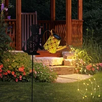 1 Outdoor Solar Cat/Dog Silhouette Watering Can Light - Hanging Solar Garden Decor for Lawn, Backyard, Pathway, and Patio 4
