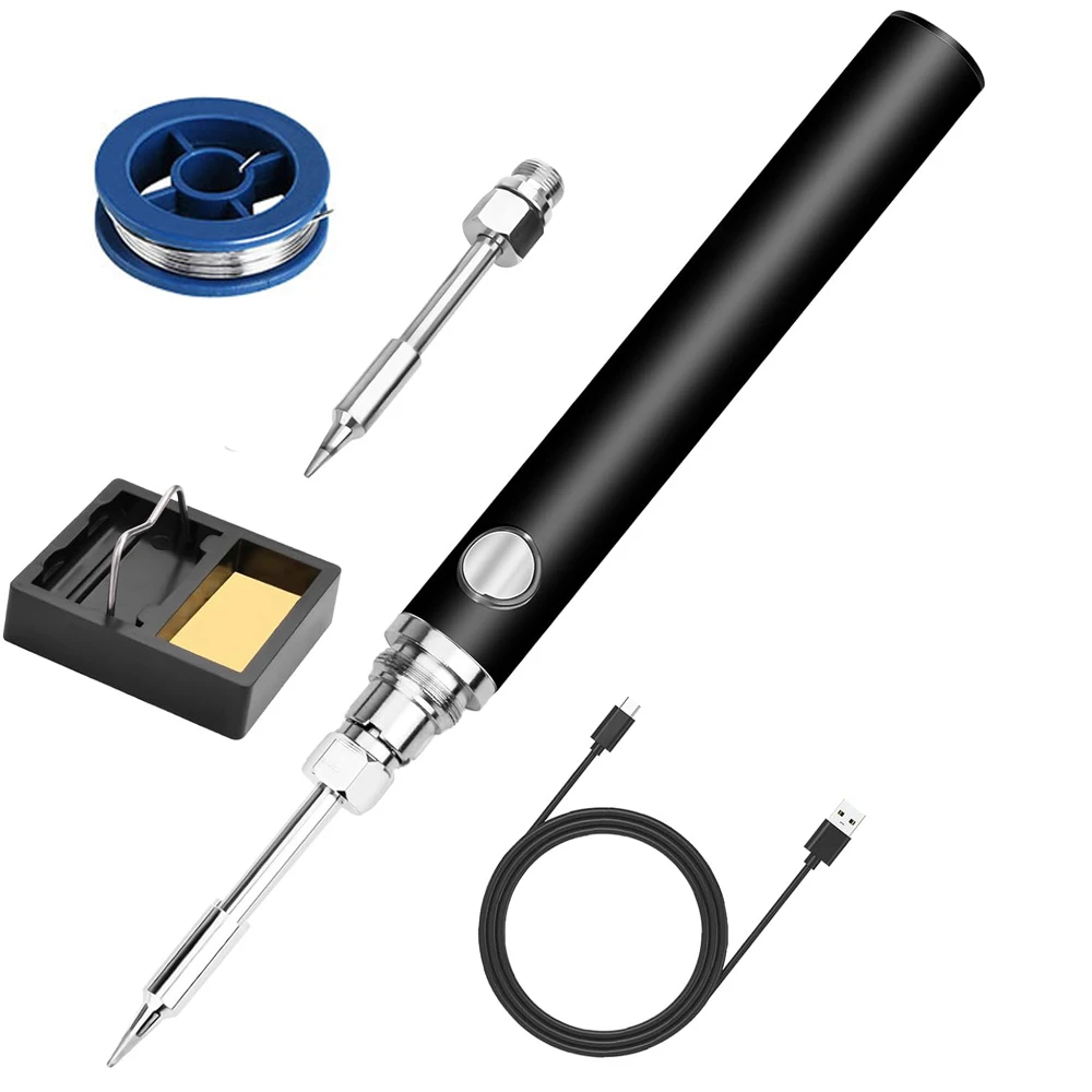 Soldering Iron USB Rechargeable Portable Cordless Tool Kit Temperature Adjustment for Home Repair DIY