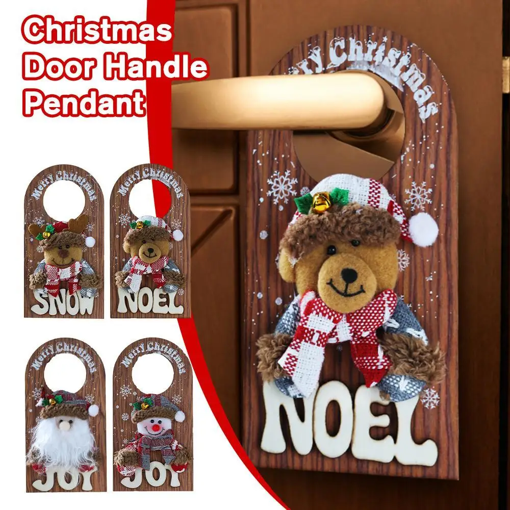 

Christmas Tree Ornaments Cartoon Santa Elk Snowman Door Hanging Decor New Year Christmas Pendant Drop Ornaments