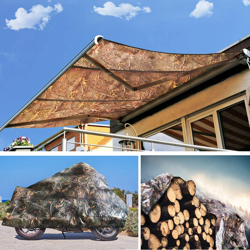Tarpaulin Awning Shade 6*10 8*10/12 10*12 FT Outdoor Garden Canopy Camping Tarp Sun Shelter Sunshade Net Outdoor Awnings Rainproof Tarpaulin
