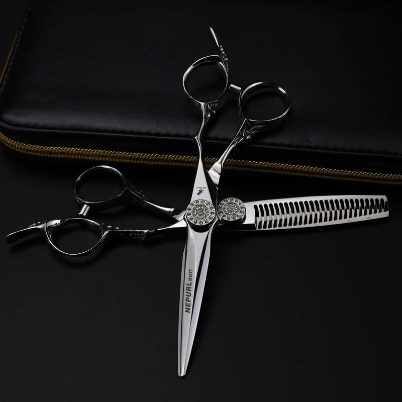 

6 Inch Japan 440c Sharp Scissor Professional Hairdressers Thinning Shears Hair Cutting Hairdressing Set Salon for Barber Tools