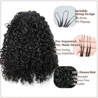 Extensions de cheveux humains bouclés 240g Afro Kinky Burmese, sans nœuds, pré-séparées, pour crochet, effet plume 4