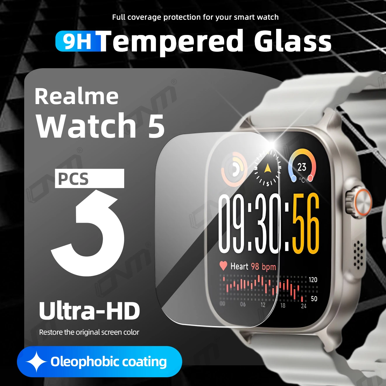 Premium 9H Tempered Glass Screen Protector, Durable HD Anti-Scratch Film for Smartwatch Accessories