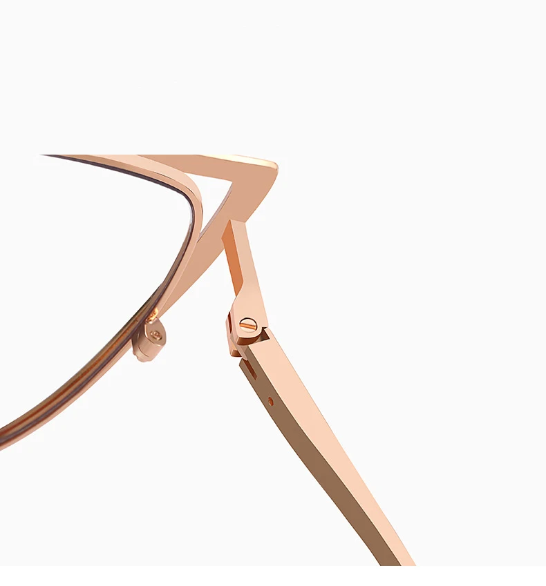 56987 Mode Metall Cat Eye Brillengestell Frauen Trend Aushöhlen Anti Blaues Licht Computer Brille Federscharnier Klare Brillen – Detail 12