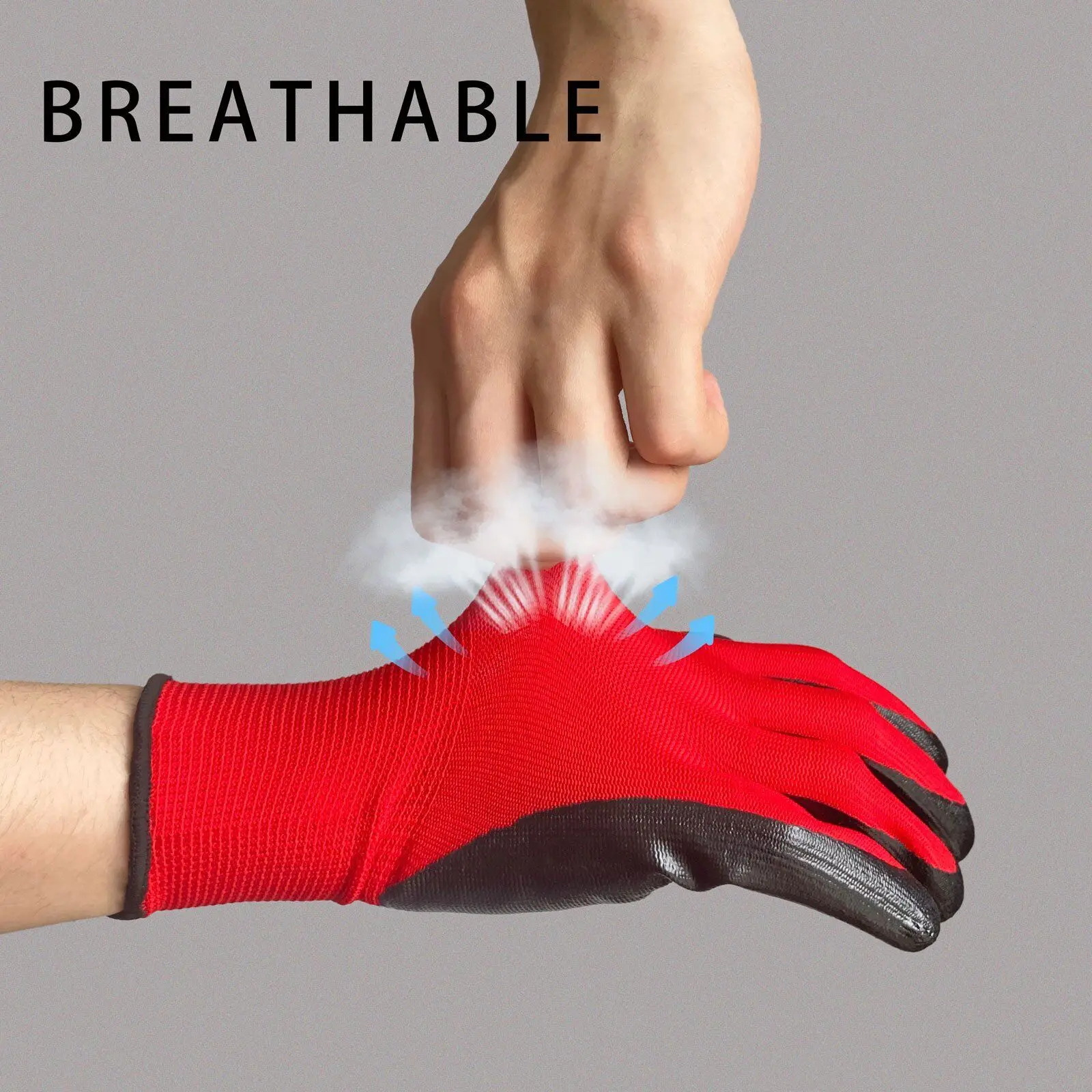 1pair Nylon Safety Working Gloves Premium Nitrile Coated Builders Excellent Grip Gardening Grip Industrial Protective Work Glove 2