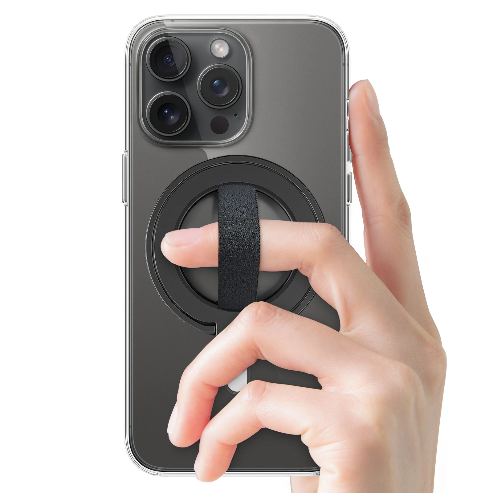 EWA MagOne 울트라 휴대폰 홀더, iPhone 15, 14, 13 Pro/Max/Plus용 탈착식 자기 링 마운트 킥스탠드 링