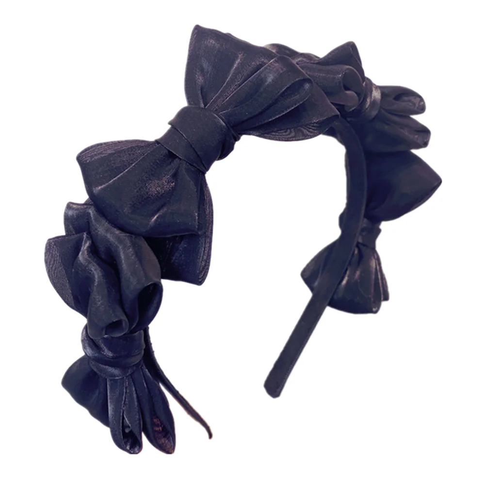 

Knotted Bow Headbands Big Bowknot Hair Band Bow Headband Hair Accessories Headdress Headwear Black