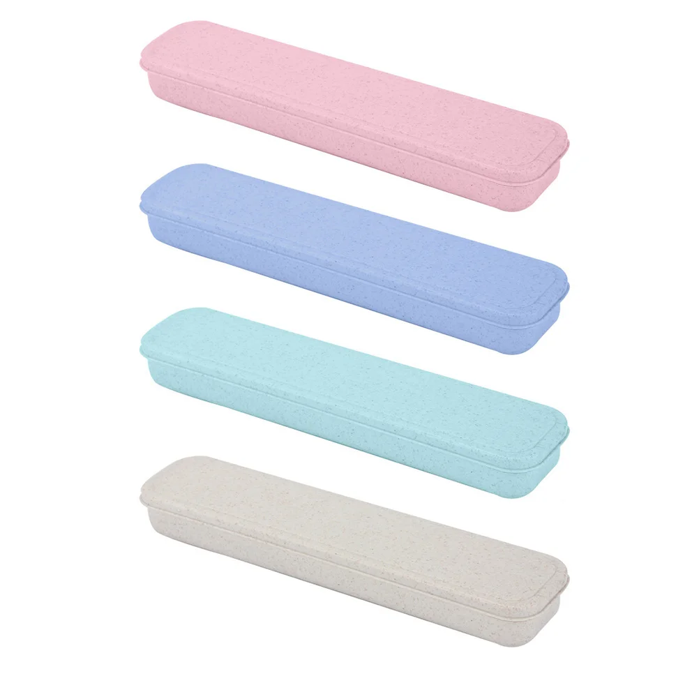 

4pcs Travel Utensils Cutlery Case Portable Tableware Storage Box Flatware Boxes