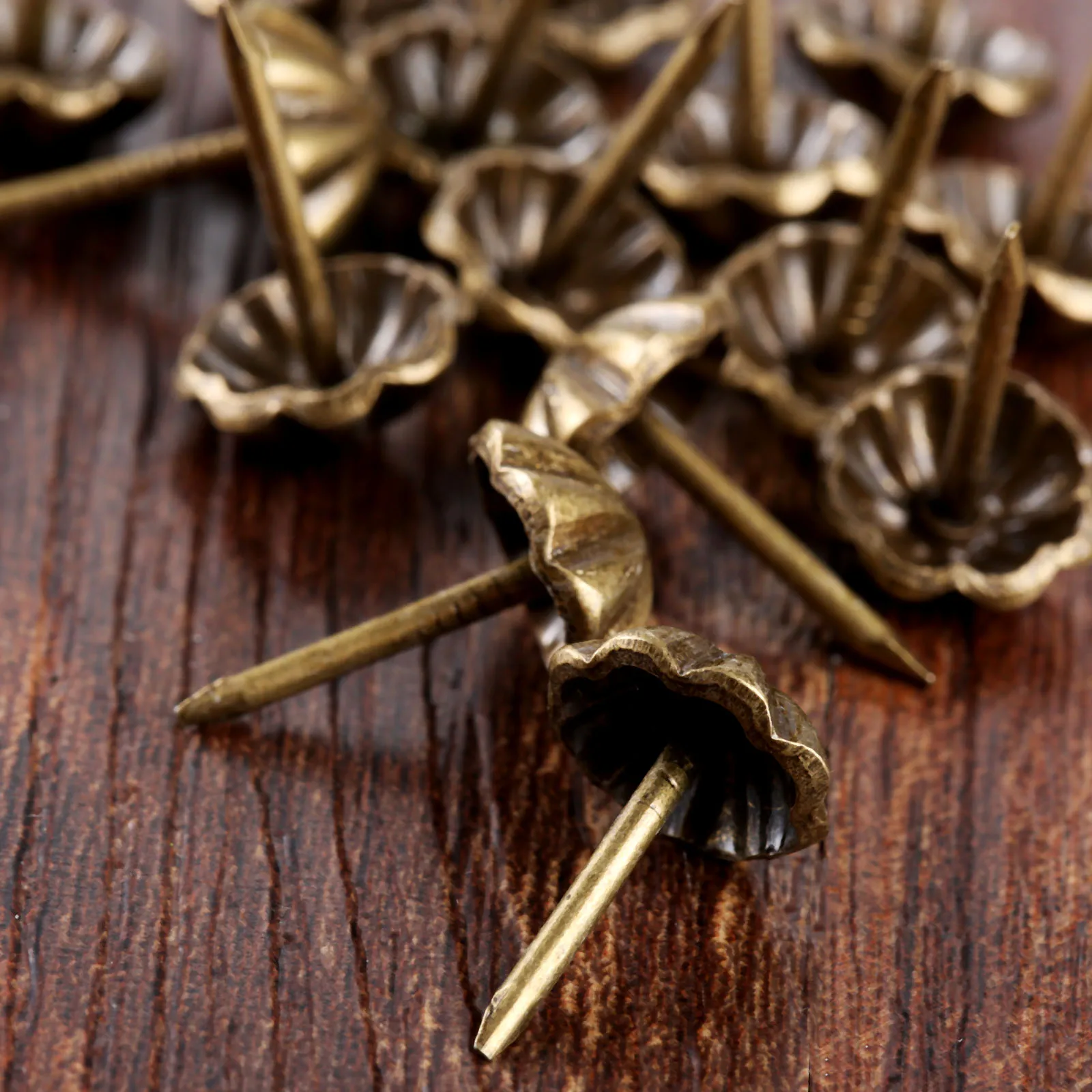 100pcs 11*17mm Antique Bronze Upholstery Nails Jewelry Chest Box Gift Wine Wooden Case Sofa Decorative Tack Stud Pushpin