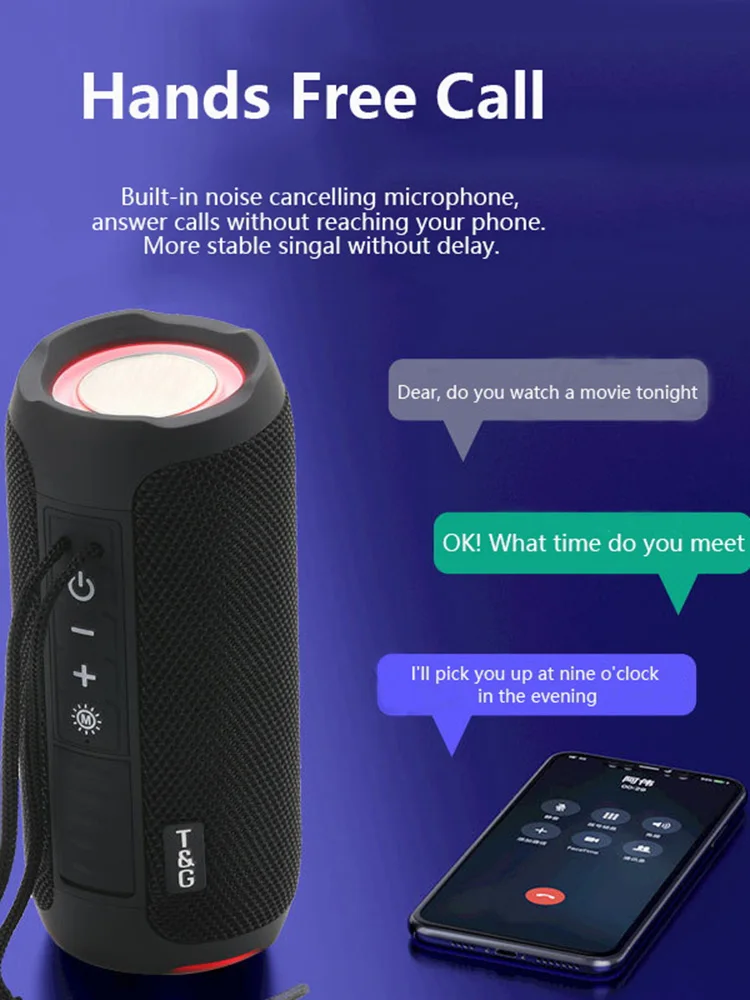 Wireless Outdoor Portable Speakers, Compatible With Hands Free Calling Subwoofer Speaker_voghion.com