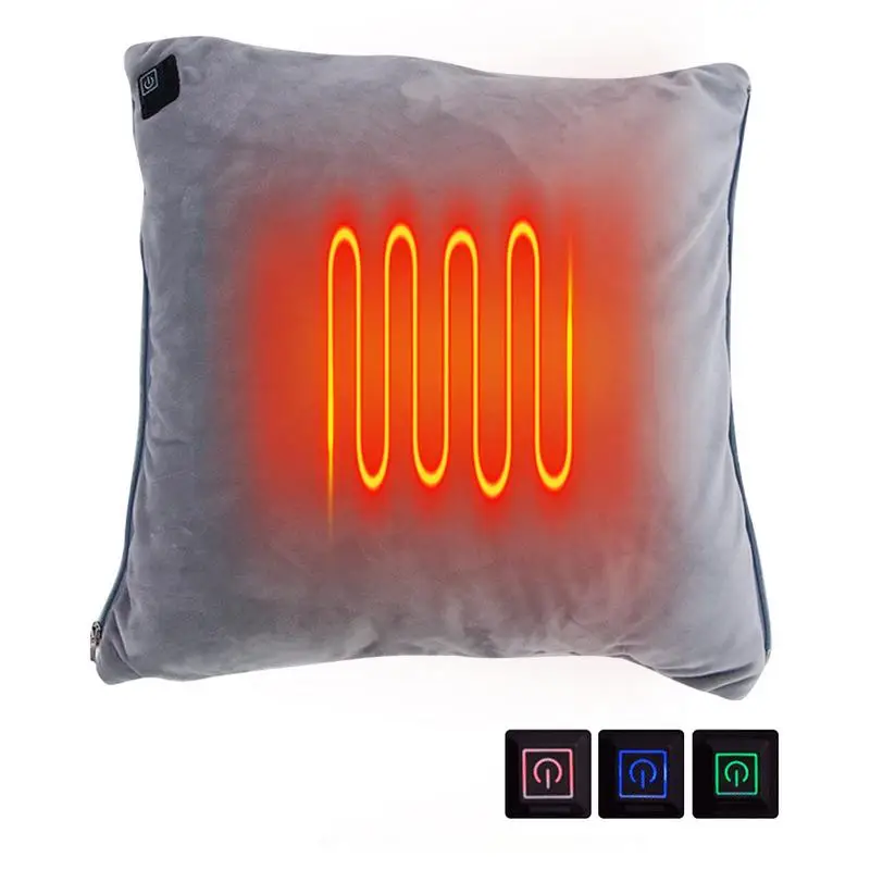 HeatedThrowPillowPortableHeatedSeatCushionWithThreeHeat