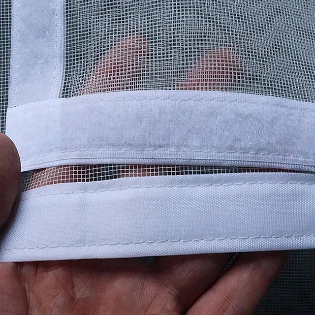 Fenêtre d'écran à fermeture éclair en forme de U, écrans de fenêtre anti-moustiques, maille lavable, moustiquaires en maille, rideau de porte Anti-chat 6