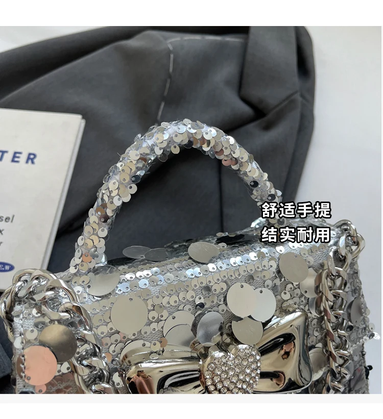 Damen Handtasche Abendtasche Glitzer Clutch Tasche Schwarze Clutch