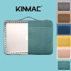 Brand Kinmac Laptop Bag 12,13.3,14,15.4,15.6 Inch Shockproof Lady Man Handbag Case For MacBook Air Pro M1 Notebook PC Corduroy