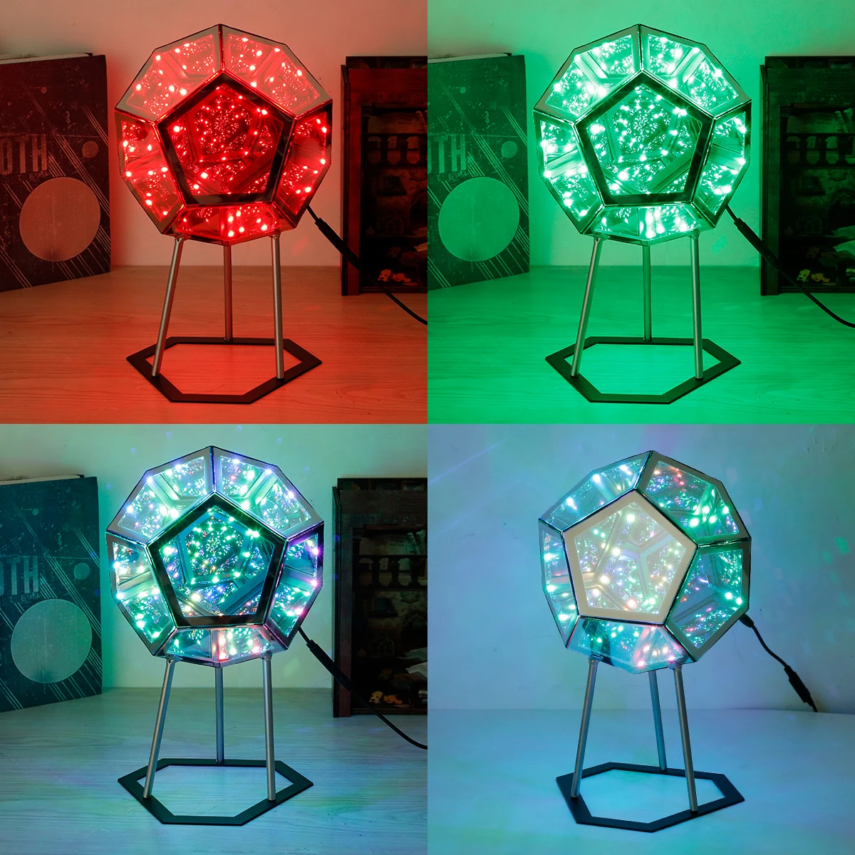 

Usb Night Light for Girlfriend Decoration Night Lamp Dodecahedron Color Art Light Fantasy Geometry Space Led Art Lamp