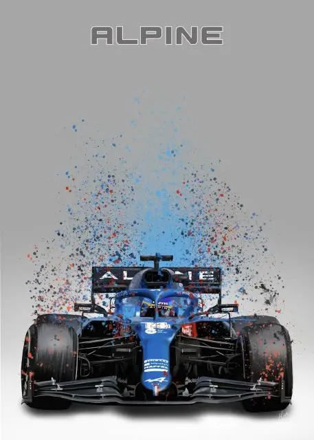 2022 F1 Formula 1 Race Car Poster Wall Art Mclaren Splatter Paint Racing Car Collection Canvas Painting Prints Room Home Decor 