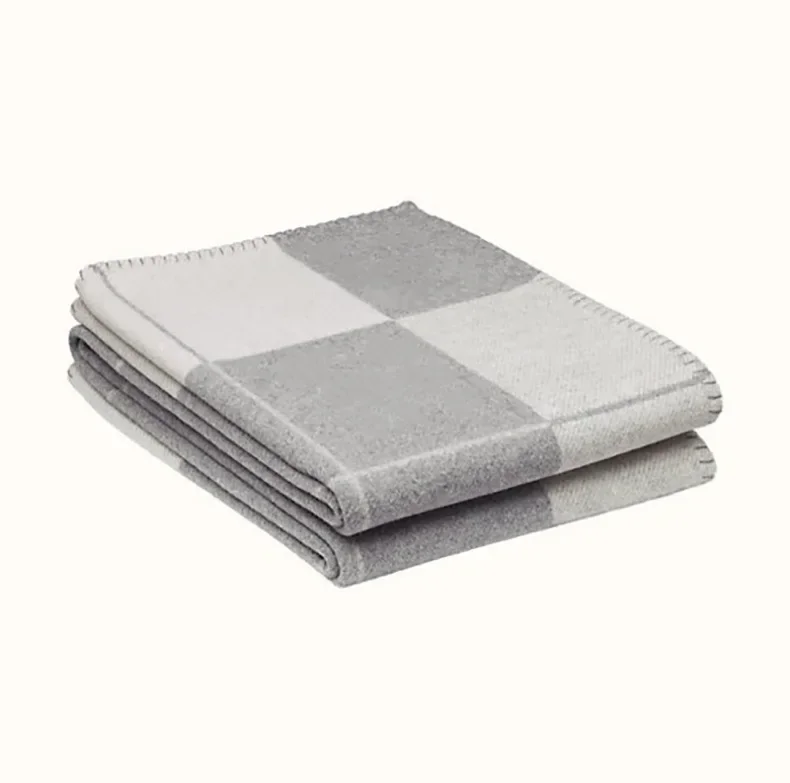 130x170cm Plaid Cashmere Blanket Super Soft Wool Scarf Shawl Winter Warm Luxury Plush Sofa Bed Fleece Knitted Throw Cape Blanket 3