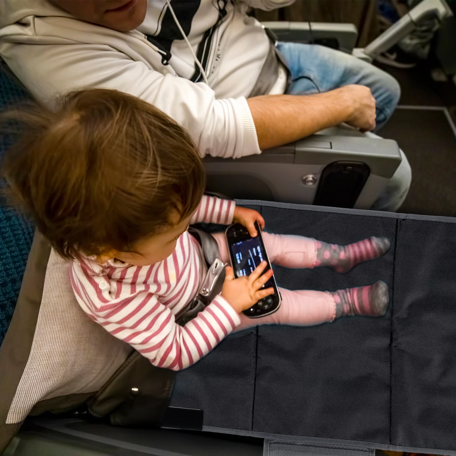 Kids Travel Airplane Bed Toddler Airplane Seat Extender Portable Foot Hammock for Kids Plane Car Travel Footrest Beds