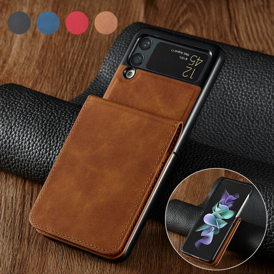 

Wallet Magnetic Leather Case For Samsung Galaxy Z Flip 3 Anti-drop Galaxy Z Flip 3 Business Cover Samsung Galaxy Z Flip 3 Case