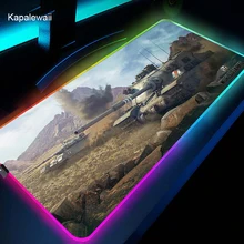 

Gaming World of Tanks Pattern Design Anime RGB Gaming Mouse Pad Gamer Keyboard Desk Non-slip Rubber LED Backlit Table Mat